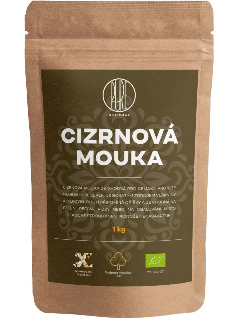 BrainMax Pure Cizrnová mouka BIO, 1 kg     