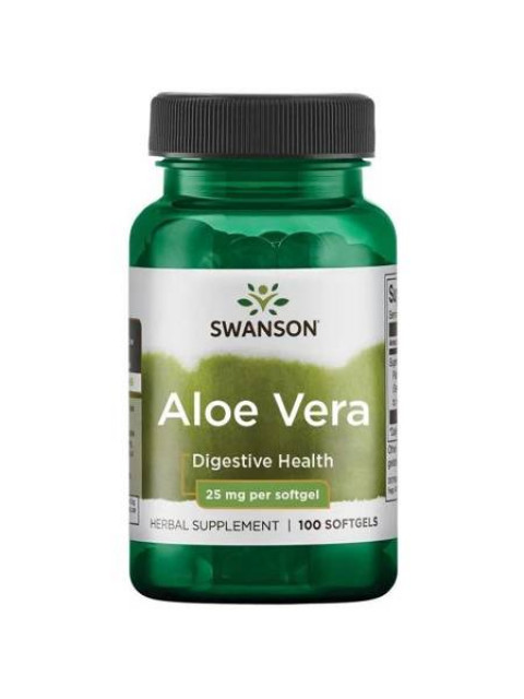 Swanson Aloe vera, 25 mg, 100 softgelových kapslí