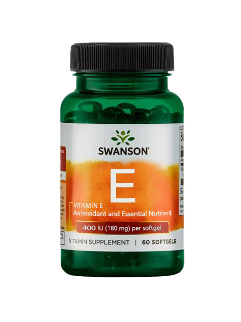 Swanson Vitamin E 400 IU, 60 softgelových kapslí - EXPIRACE 3/2025