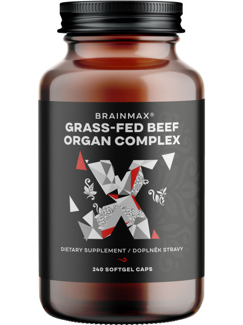 BrainMax Grass-Fed Beef Organ complex, hovězí orgány, 240 kapslí