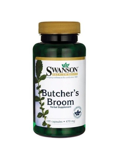 Swanson Butcher's Broom (Listnatec pichlavý), 470 mg, 100 kapslí