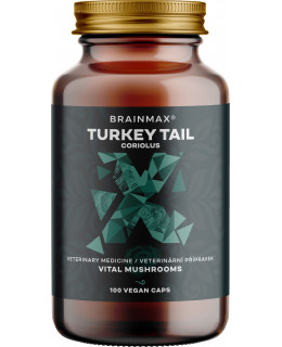 BrainMax Turkey Tail (Coriolus) extrakt, 50% koncentrace polysacharidů a 20 % ?-1,3/1,6 D-glukanů, 500 mg, 100 rostlinných kapslí