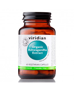 Viridian Ashwagandha Extract (Indický ženšen KSM-66) Organic, 60 kapslí