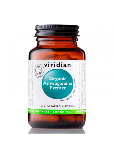 Viridian Ashwagandha Extract (Indický ženšen KSM-66) Organic, 60 kapslí