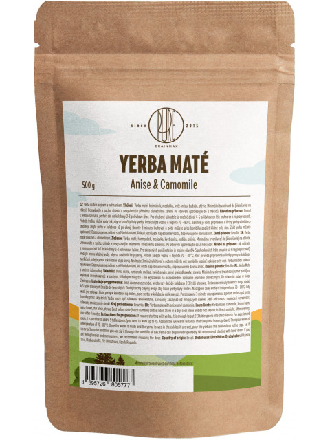 BrainMax Pure Yerba Maté, Anýz a Heřmánek, 500 g