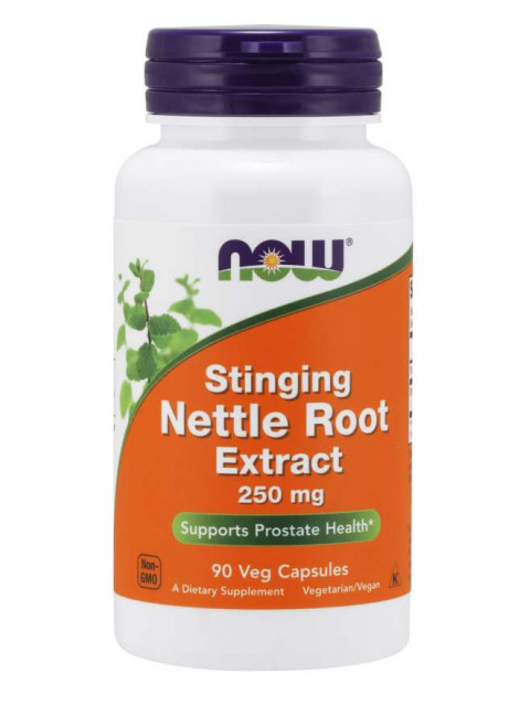 NOW Stinging Nettle Root (Extrakt z kořene kopřivy), 250 mg, 90 rostlinných kapslí