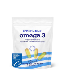 Arctic Blue Omega 3, 550 mg DHA, 275 mg EPA & Vitamin D 400 IU, 30 kapslí