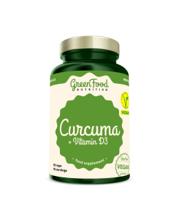 GreenFood Curcuma + Vitamín D3 90 kapslí