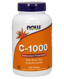 NOW Vitamin C-1000 s bioflavonoidy a šípkem, 250 tablet - EXPIRACE 9/2024