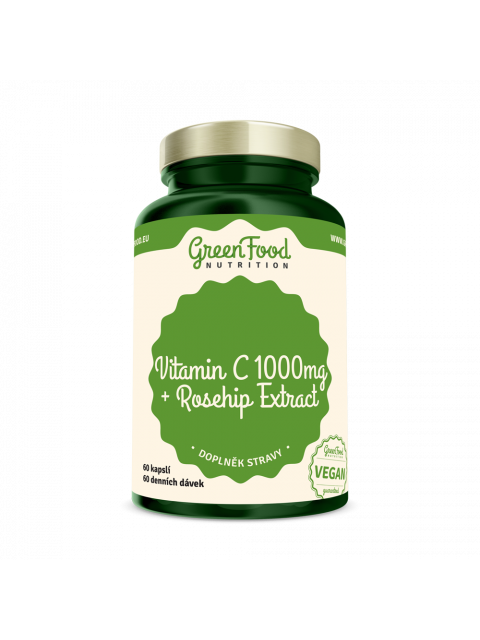 GreenFood Vitamin C 1000 + Extrakt ze šípků 60 kapslí