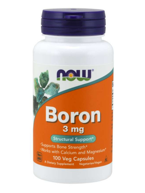 NOW Boron (bor), 3 mg, 100 kapslí