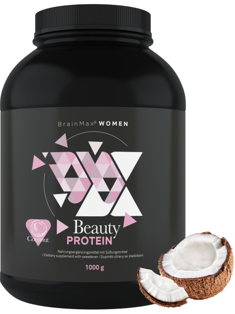 BrainMax Women Beauty Protein, protein pro ženy s kolagenem, keratinem a vitamíny, 1000 g