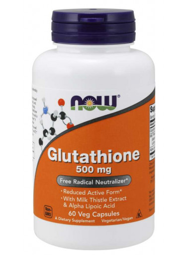 NOW Glutathione, redukovaný, 500 mg, 60 rostlinných kapslí