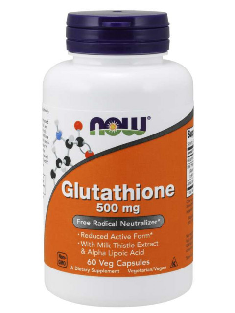 NOW Glutathione, redukovaný, 500 mg, 60 rostlinných kapslí