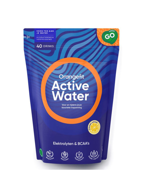 Orangefit Active Water, elektrolyty a BCAA, citrón, 300 g