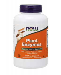 NOW Plant Enzymes, rostlinné enzymy, 240 rostlinných kapslí