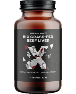 BrainMax Grass-Fed Beef liver, hovězí játra, BIO, 240 kapslí