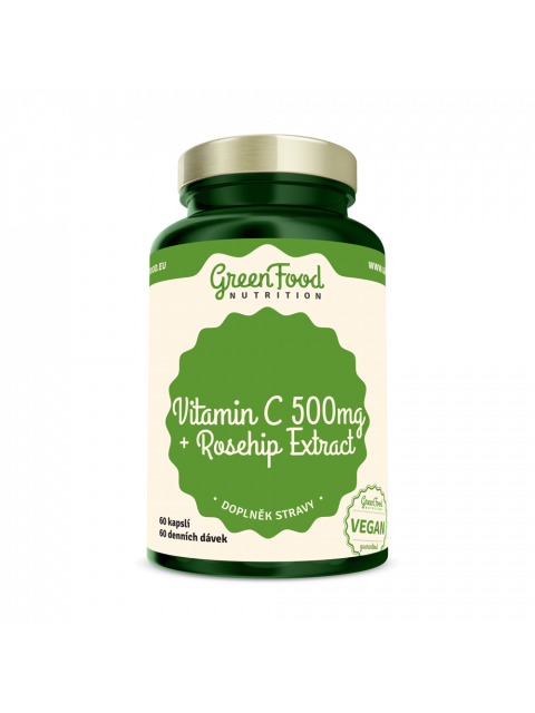 GreenFood GreenFood Vitamin C 500 + Extrakt ze šípků, 60 kapslí - EXPIRACE 3/2025