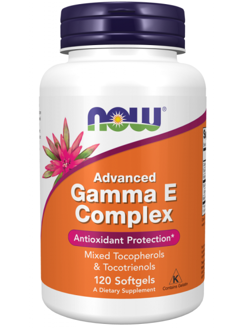 NOW Advanced Gamma E Complex (komplex vitamínu E), 120 kapslí