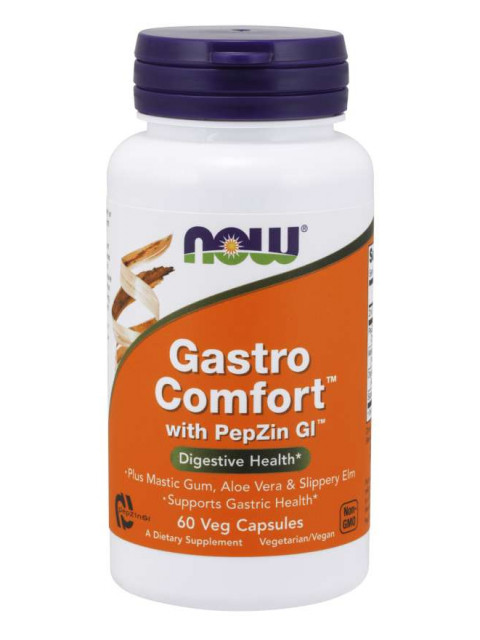 NOW Gastro Comfort s PepZin GI, 60 rostlinných kapslí