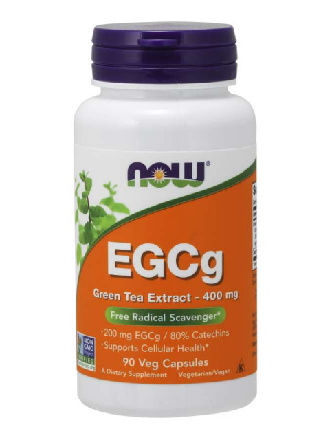 NOW Extrakt zeleného čaje s EGCg, 400 mg, 90 rostlinných kapslí