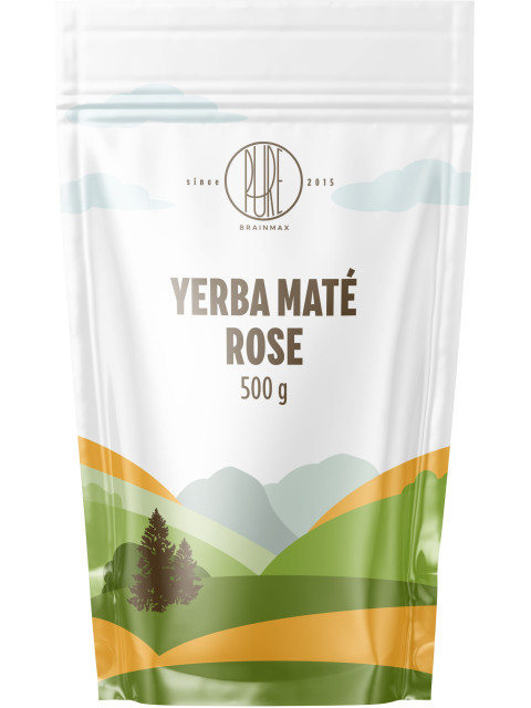 BrainMax Yerba Maté Rose, růže, 500 g