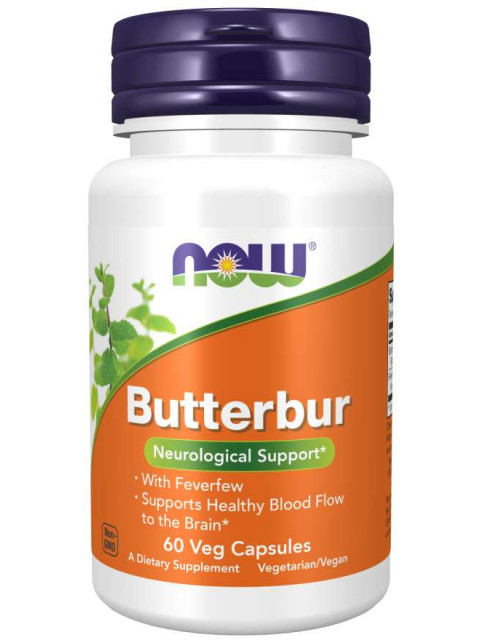 NOW Butterbur with Feverfew (Devětsil a Řimbaba) 75mg, 60 rostlinných kapslí