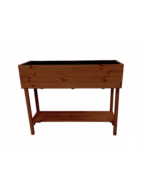 ATMOWOOD Vyvýšený dřevěný truhlík s policí 80 cm - teak