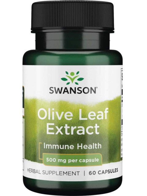 Swanson Olive Leaf Extract 500mg (Extrakt z olivových listů), 60 kapslí