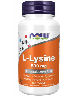 NOW Foods L-Lysine (L-lysin), 500 mg, 100 tablet