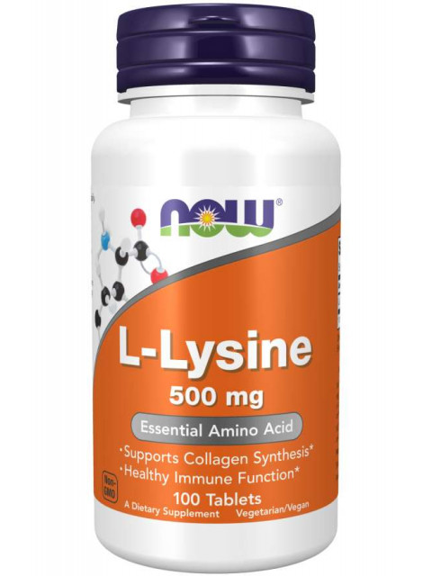 NOW Foods L-Lysine (L-lysin), 500 mg, 100 tablet