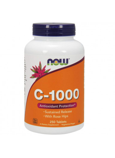 NOW Vitamin C-1000 s šípkem a postupným uvolňováním, 250 tablet