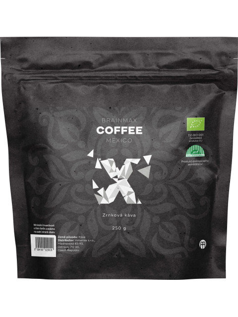 BrainMax Coffee Mexico, zrnková káva, BIO, 250 g *CZ-BIO-001 certifikát