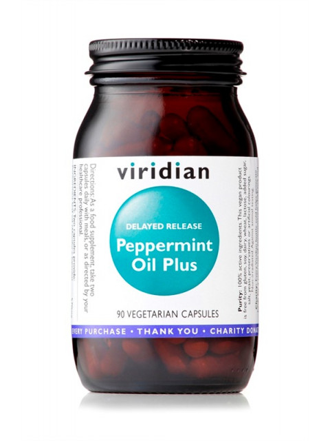 Viridian Peppermint Oil Plus (List máty peprné, kořen zázvoru, kmínové semínko), 90 kapslí