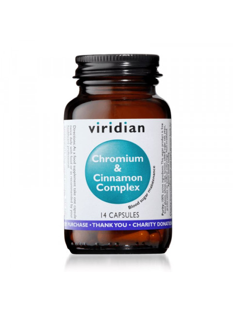 Viridian Chromium and Cinamon Complex (7 Day Sugar Detox), 14 kapslí