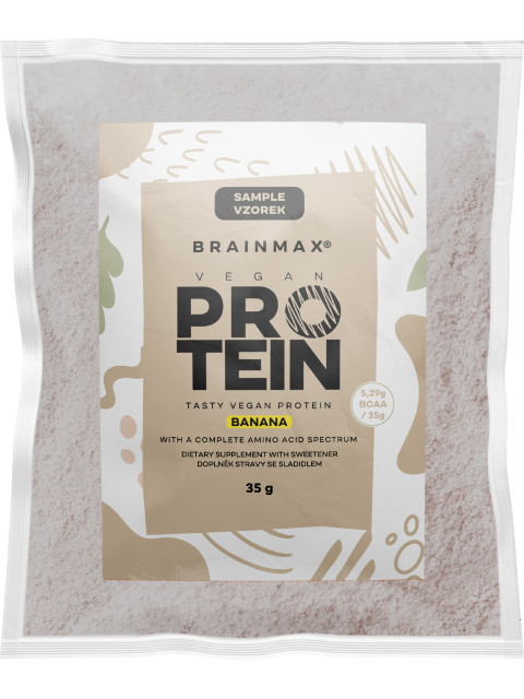 BrainMax Vegan protein, banán, 35 g