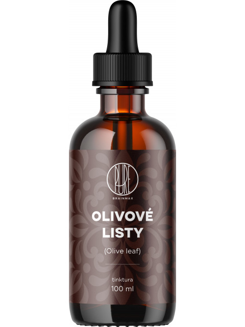 BrainMax Pure Olivové listy (Olive leaf) tinktura 1:3, 100 ml