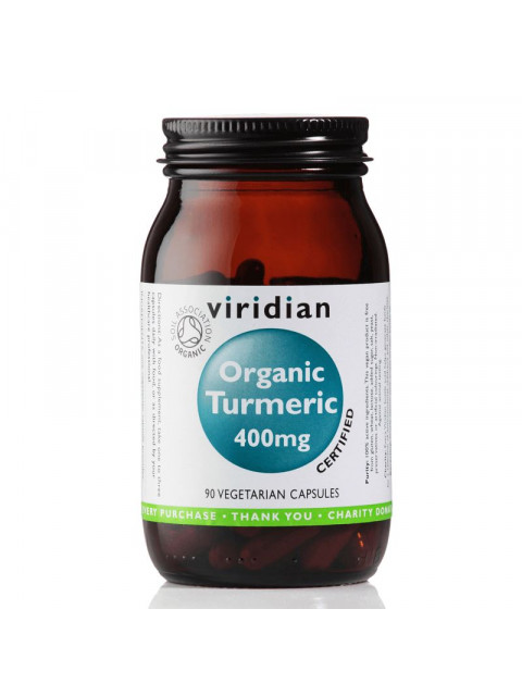 Viridian Turmeric (Kurkuma), 400 mg, Organic, 90 kapslí