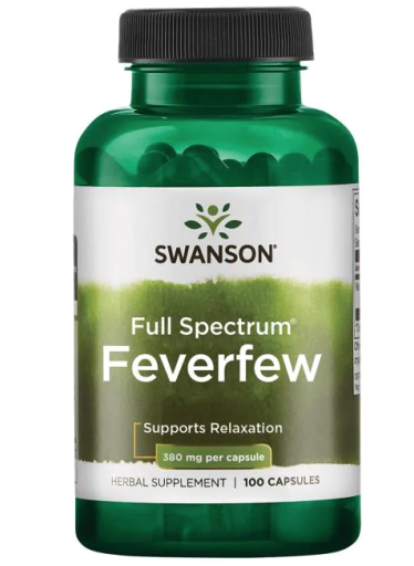 Swanson Feverfew (Řimbaba obecná), 380 mg, 100 kapslí 