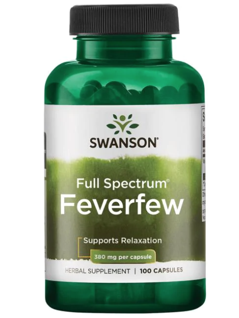 Swanson Feverfew (Řimbaba obecná), 380 mg, 100 kapslí 