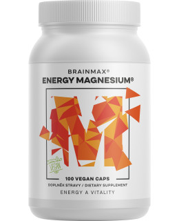 BrainMax Energy Magnesium®, 1000 mg, Hořčík Malát 200 mg, 100 kapslí