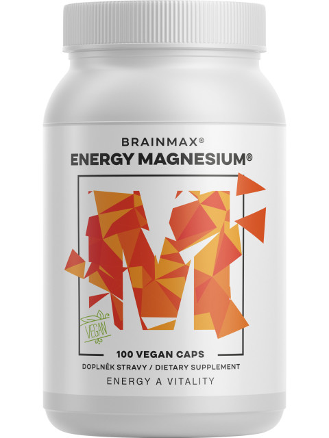 BrainMax Energy Magnesium®, 1000 mg, Hořčík Malát 200 mg, 100 kapslí