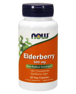 NOW Elderberry (Bezinka), 500 mg, 60 rostlinných kapslí