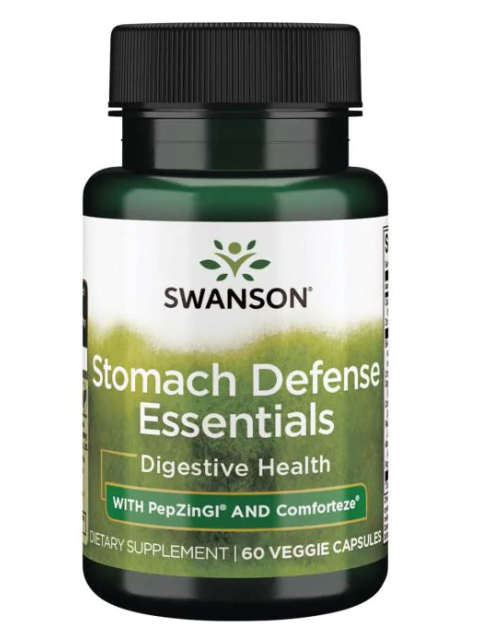 Swanson Stomach Defense Essentials (ochrana žaludku), 60 rostlinných kapslí