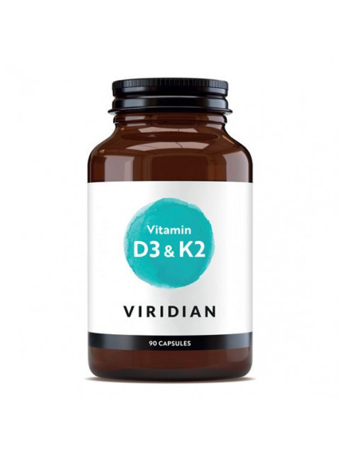 Viridian Vitamin D3 and K2, 90 kapslí