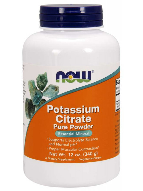 NOW Potassium Citrate (draslík jako citrát draselný), Pure powder, 340g