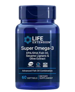 Life Extension Super Omega-3 EPA/DHA Fish Oil, Sesame Lignans & Olive Extract (rybí olej se sezamovými lignany a olivovým extraktem), 60 kapslí