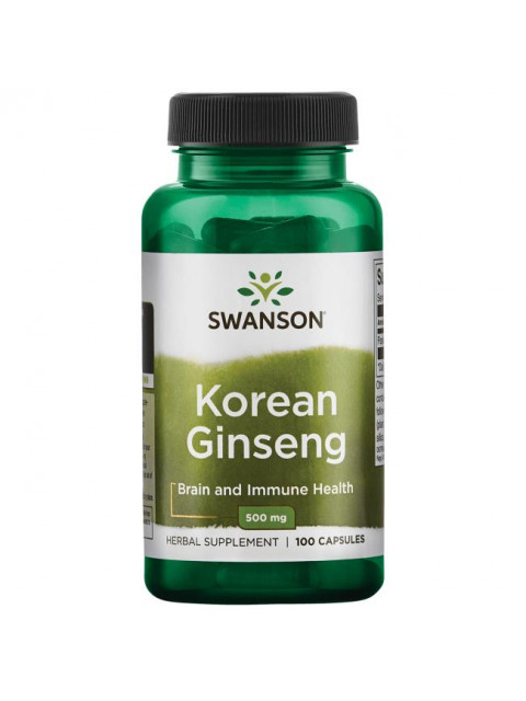 Swanson Korean Ginseng (korejský ženšen), 500 mg 100 kapslí