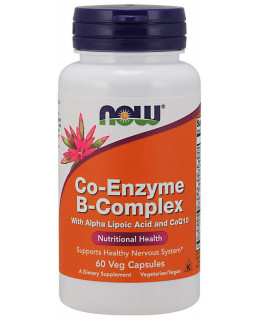 NOW Co-Enzyme Vitamin B-komplex (aktivní koenzymová forma), 60 rostlinných kapslí