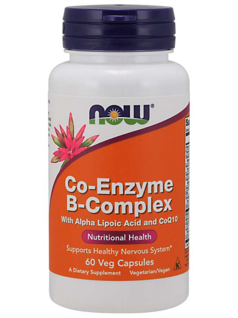 NOW Co-Enzyme Vitamin B-komplex (aktivní koenzymová forma), 60 rostlinných kapslí